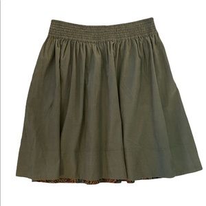 edmé & esyllte from anthropology olive green corduroy skirt with pockets